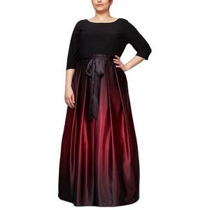 SLNY Womens Purple Ombre Long Formal Evening Dress Gown Plus NWT